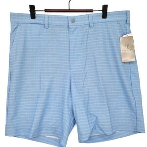 PGA Tour Mens 36 Golf Shorts Blue Performance Stretch 8 Inseam Flat Front NWT